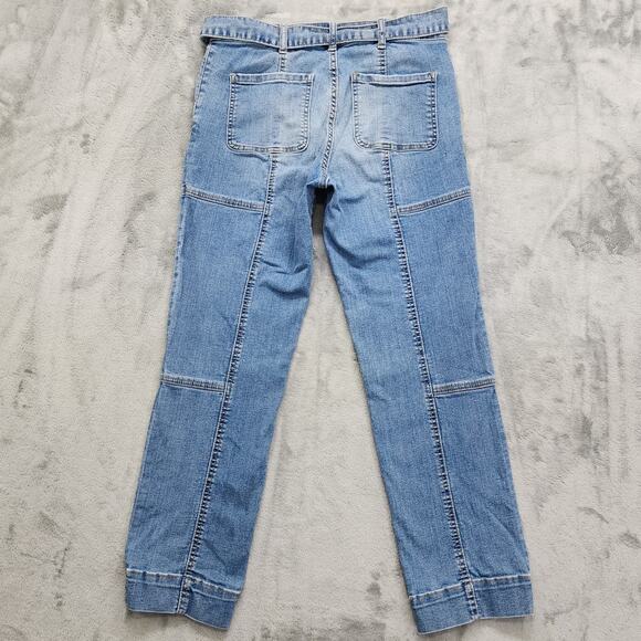 Kut from the Kloth Jeans Womens 6 Blue Reese Tie Waist High Rise Ankle Straight - Picture 2 of 12